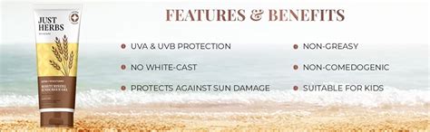 Just Herbs SPF 35+ Nosun Sunscreen Gel with Jojoba & Wheatgerm, Easy to ...