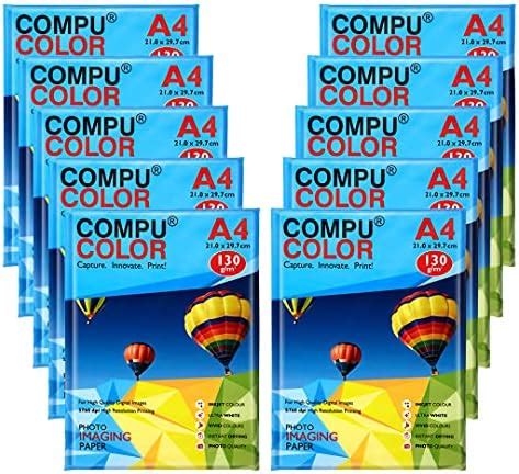 COMPUCOLOR Cast Coated Primo Glossy Photo Paper 130GSM (A4 Size,50 ...