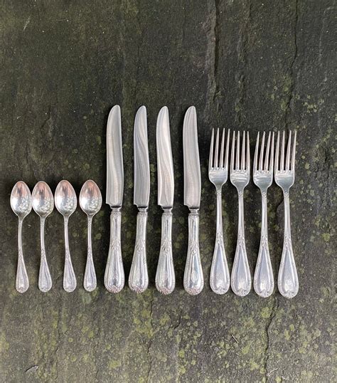 1930 Spanish Silver Large Heavy Gauge 4 Place Settings Flatware Set by ...