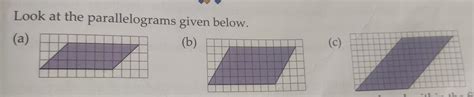 find the area of the parallelograms by counting the squares enclosed ...