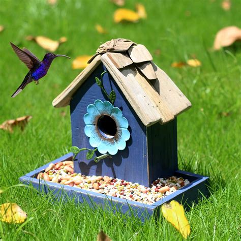 Buy Tenforie Bird Feeder House for Outside Hanging, Wooden Birdhouse ...