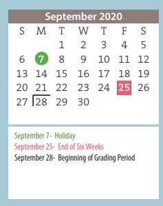 Crockett Middle - School District Instructional Calendar - Amarillo Isd ...