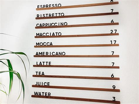 Buy Wooden Acacia Wall Menu Letter Board - Letter Ledges Set - Wall ...