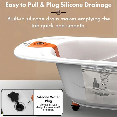 Bath Tub Seat for Baby with Temperature Sensor & Wheels