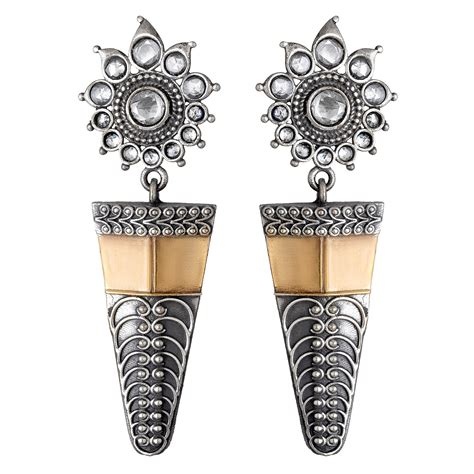 Buy Peora Designer Vintage Oxidised German Silver Dangler Hanging ...