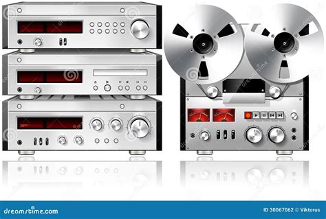 Analog Music Stereo Audio Components Vintage Rack Stock Illustration - Illustration of rack ...