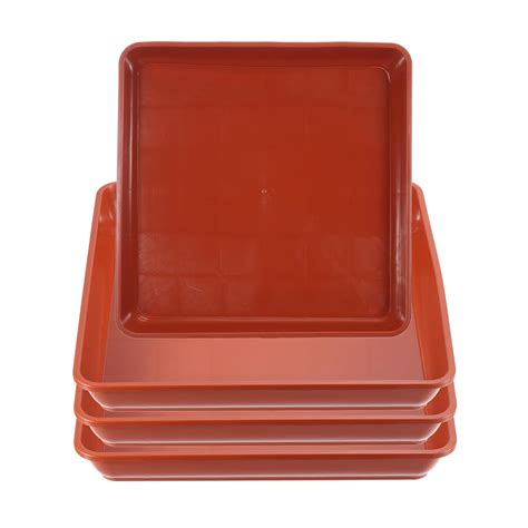 PATIKIL Plant Saucer Tray, 4 Pack 16 Inch Square Plant Saucer Heavy ...