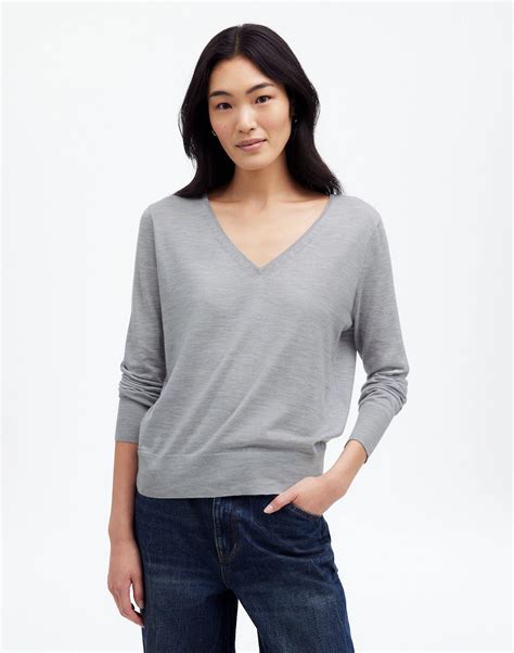 Merino Wool-Silk Blend V-Neck Sweater | Madewell