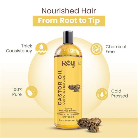Rey Naturals Castor Oil for Skin Care, Hair Growth (Arandi Oil)