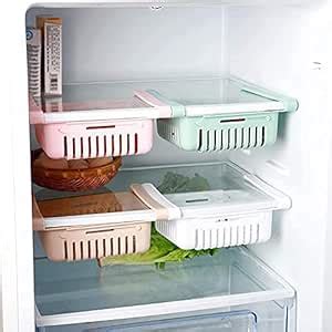 Plastic Fridge Organizer Rack, Adjustable Fridge Storage Basket, Fridge ...