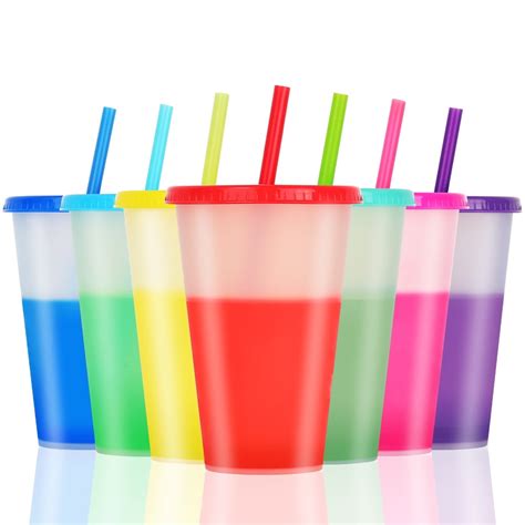 Buy Topboutique Color Changing Cups Tumblers with Lids Straws - 7 ...