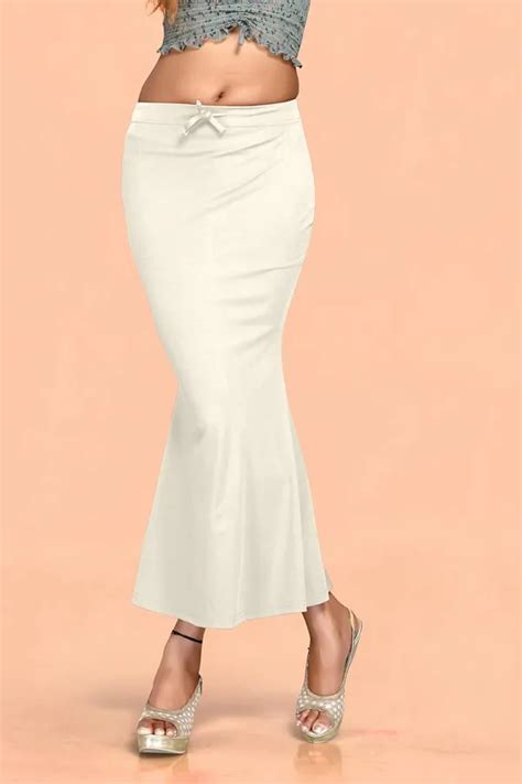 SCUBE DESIGNS White Lycra 4 Way Fabric Saree Shapewear For Women Price ...