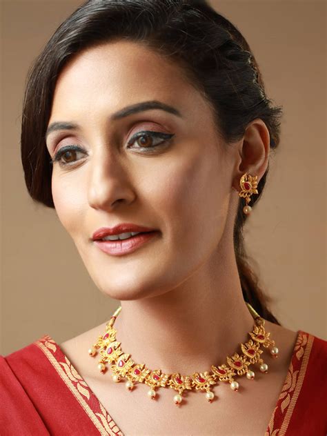 Priyaasi Pink Stone Studded Peacock Jewellery Set