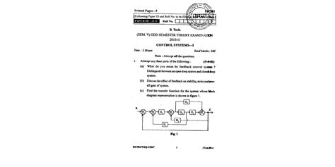 Control system last year papers - DR VIJAY KUMAR GUPTA | 25-May-2019 13 ...