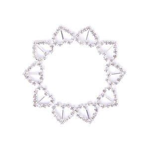 10pcs Ribbon Buckles Glittery Heart Rhinestone Sliders Wedding ...