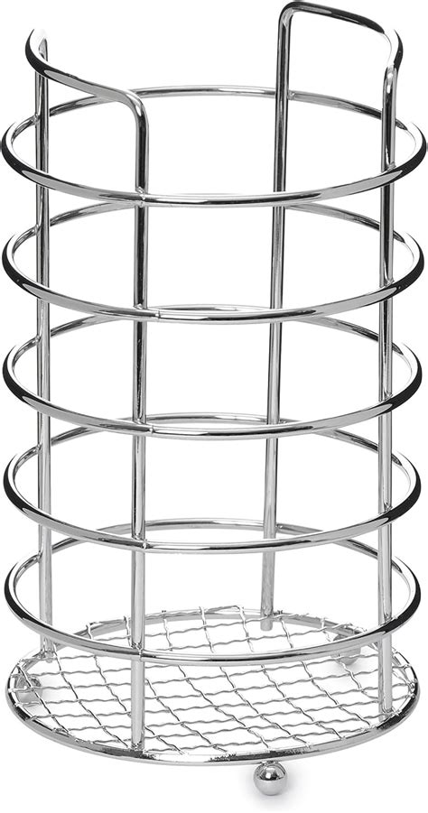 Buy YBM Home Round Chrome Utensil Holder Caddy and Drying Rack for ...