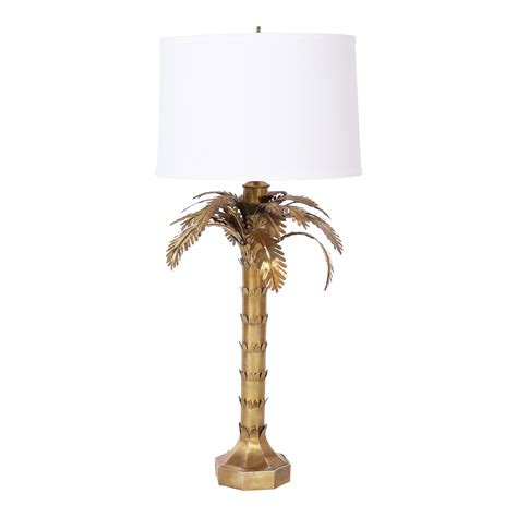 Mid Century Brass Palm Tree Table Lamp | Chairish