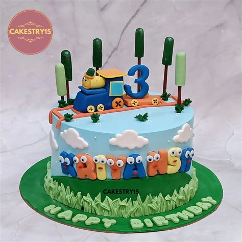 Kriyansh 3rd Birthday 2kg Butterscotch Train Theme Cake – CAKESTRY15