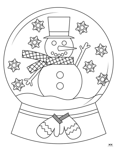 Snow Globe Coloring Page Free Printable