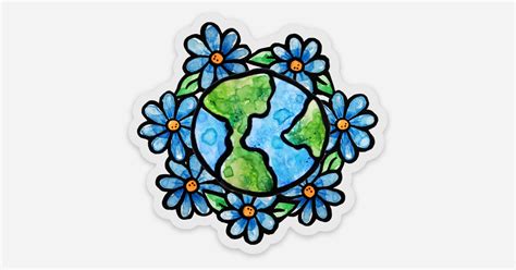 Earth Love Daisy by Lacy Chenault | Clear stickers | Sticker Mule India