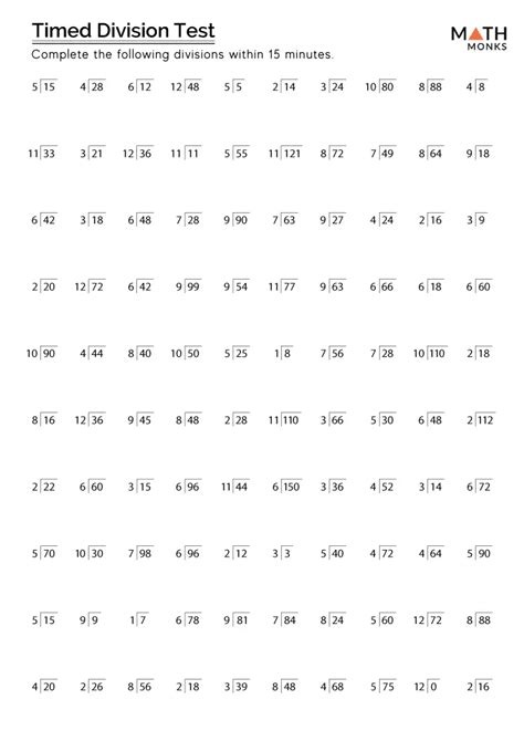 Division Worksheets - Math Monks