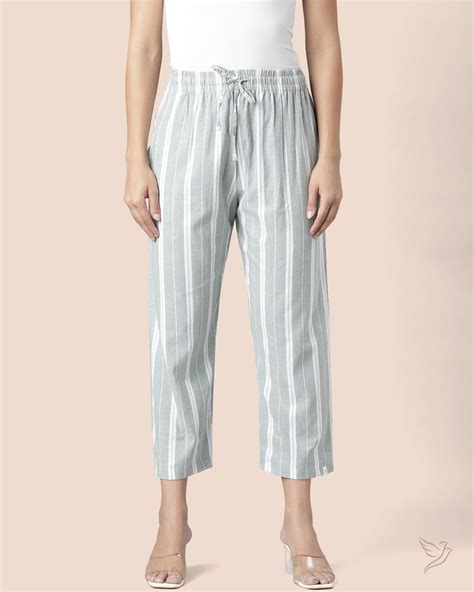 Buy Frosty Green Women Stylish Striped Palazzo Online