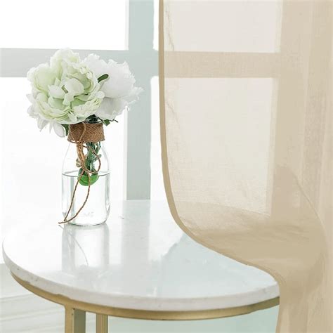 Buy Urban Space Linen Textured Sheer Curtain for Window, 35-40% Room ...