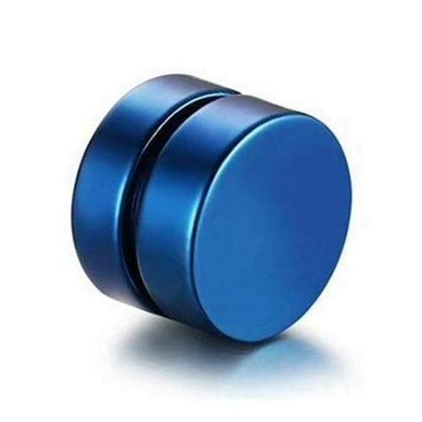 Buy Hunky Dory 6mm Blue Barbell Magnetic Non-Piercing Stainless Steel ...