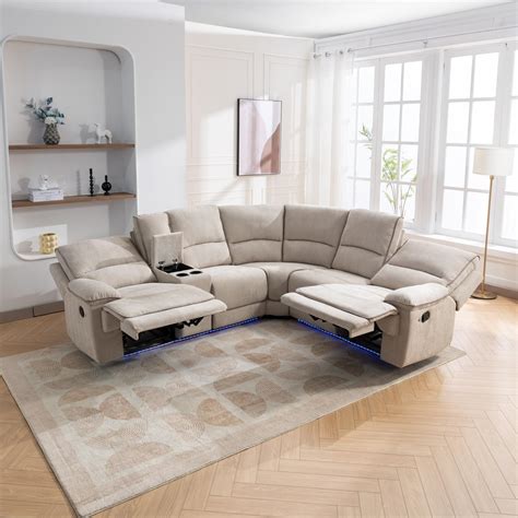 Amazon.com: Luxury Sectional Sofa Recliner Set with Integrated USB ...