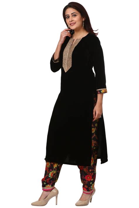 Black Gold Velvet Kurti – anokherang