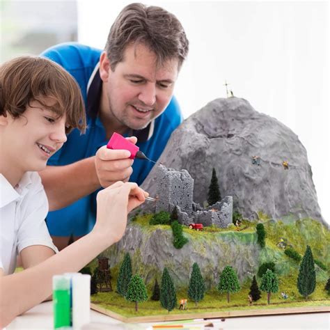 HO Scale Trees, Mystear 50PCS HO OO Scale 1:100 Model Trees 1.4in/3.5cm ...