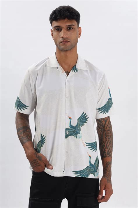 Bird printed short sleeve shirt for men – VESTIRIO