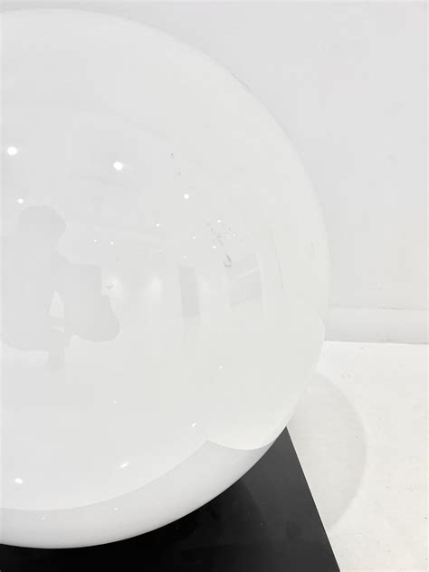 Italian White Orb Floor Lamp For Sale at 1stDibs