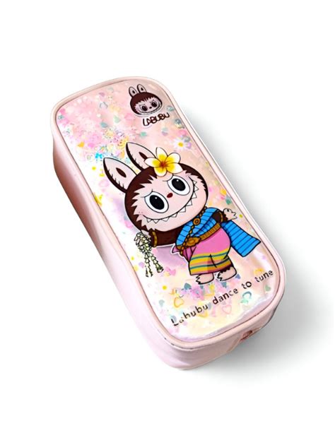 Labubu Peach Bunny Pencil Case - Trendy POP MART Stationery Pouch ...