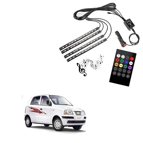 Sykit Car Atmosphere Light 12 LED Set of 4 RGB Multi Color Car Interior ...