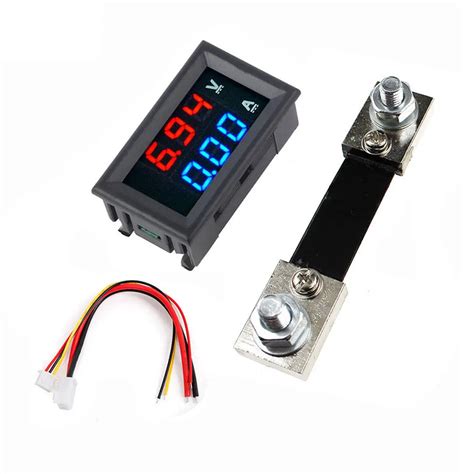 0.56" Blue Red Dual LED Display Mini Digital Voltmeter Ammeter DC 100V ...