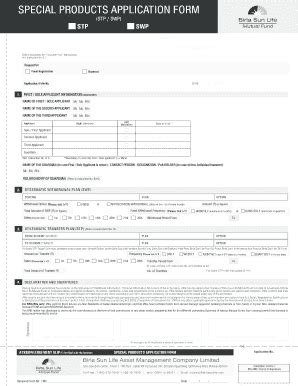 Fillable Online Birla Sun Life STP SWP Form - Lemon Fundz Fax Email ...
