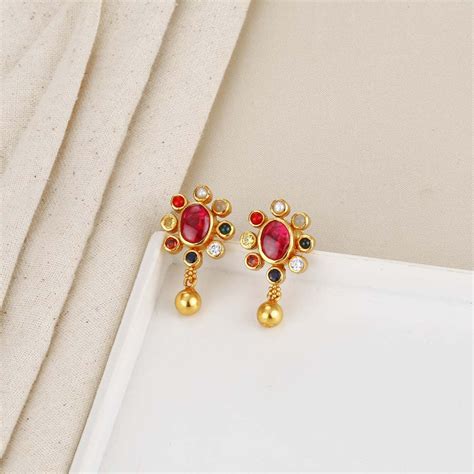 Buy 925 Silver Earrings Online | Gold Plated Silver Jhumkas Earrings ...