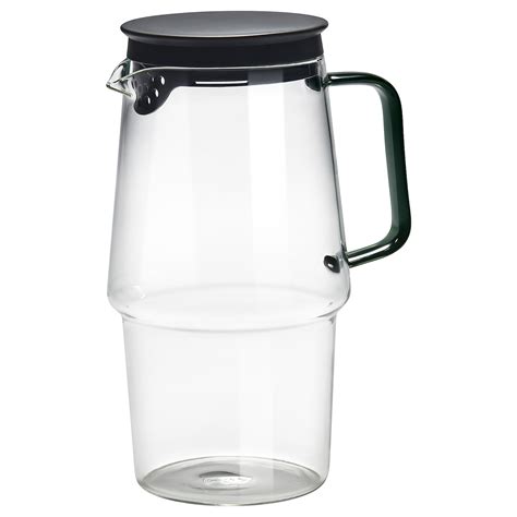 SKINNFISK jug with lid, clear glass, 1.2 l (41 oz) - IKEA