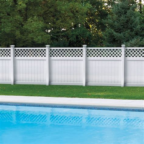 CATALYST Tybee Classic 6-ft H x 6-ft W White Vinyl Lattice-top Fence ...