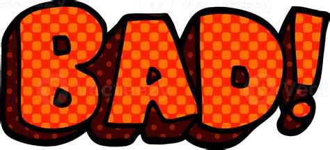 cartoon doodle word bad 45183744 PNG