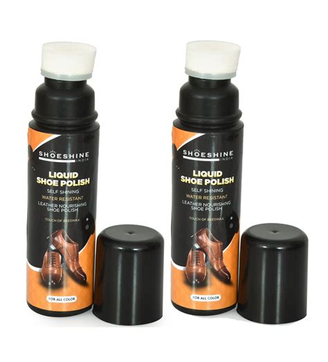 SHOESHINE Liquid shoe polish - Neutral (Pack of 2)- sponge top for lea