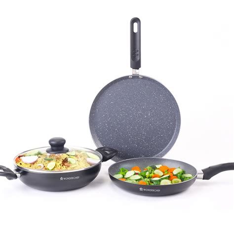 Sienna Non-stick Cookware 4 Pc Set | Dosa Tawa, Fry Pan, Kadhai for Cu ...