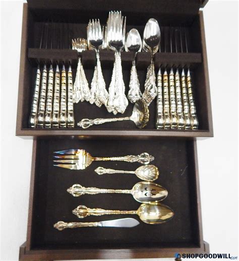 International Silver Plated Flatware w/Serving Pieces And Case ...