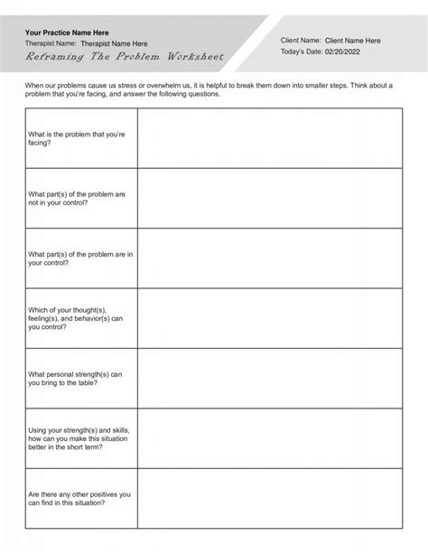 Image result for Cognitive Reframing Worksheet