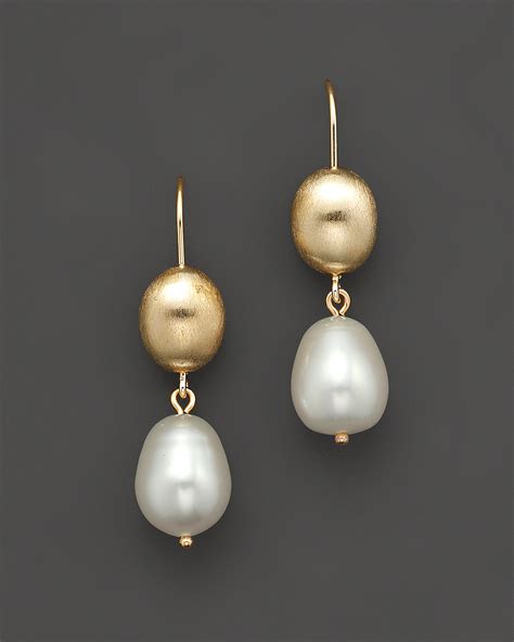 Cultured Freshwater Pearl Drop Earrings in 14K Yellow Gold | Bloomingdale's
