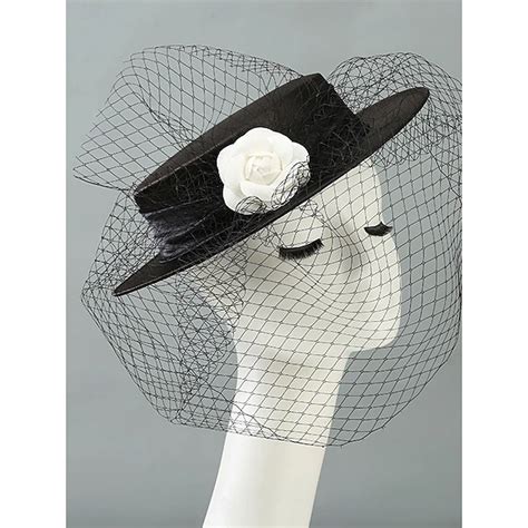 Coiffure en sinamay Chapeau Voile Mariage Élégant Vintage Mignon Avec ...