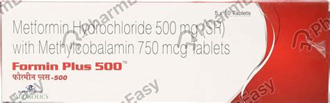 Buy Formin Plus 500mg Strip Of 10 Tablets Online at Flat 15% OFF ...