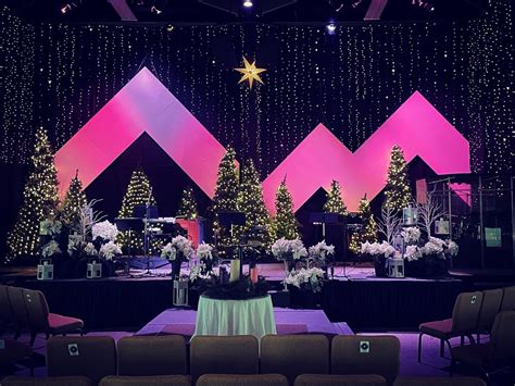 Pin by Tiffany Bamert on communion/stage decor for Sundays at church | Christmas stage ...
