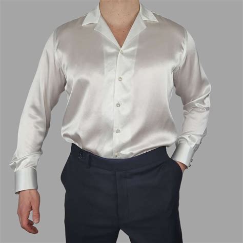 Men's White Silk Shirt | 1000 Kingdoms | Silk shirt men, Shiny shirts ...